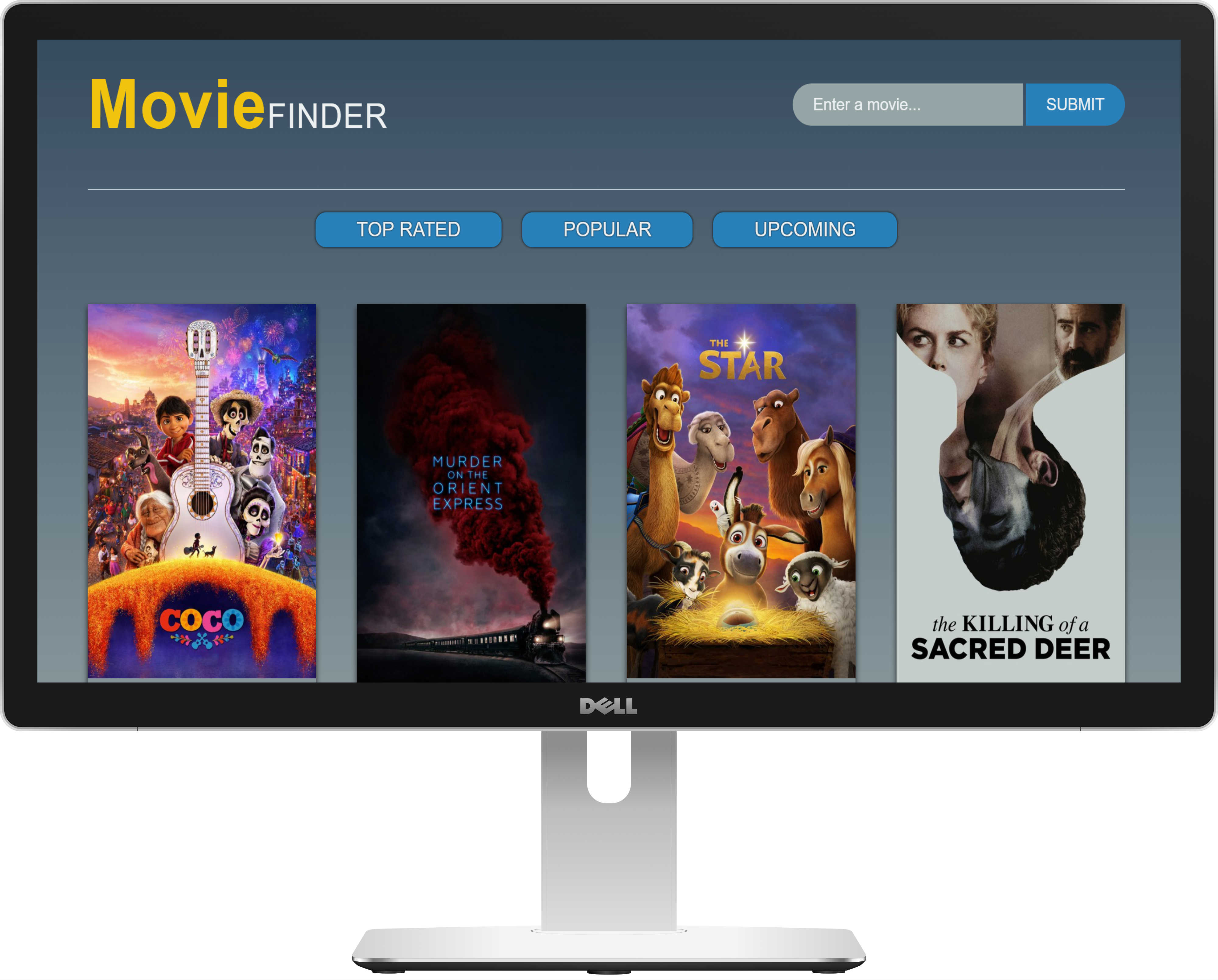 Screenshot of Movie Finder website